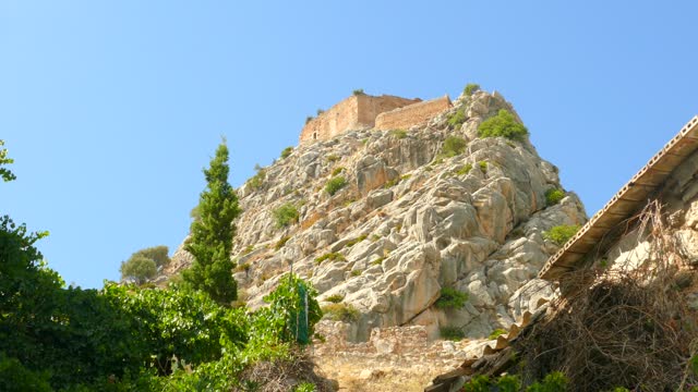 Borriol Castle in  Province of Castellon, Valencian Community, Spain - Low Angle Shot
