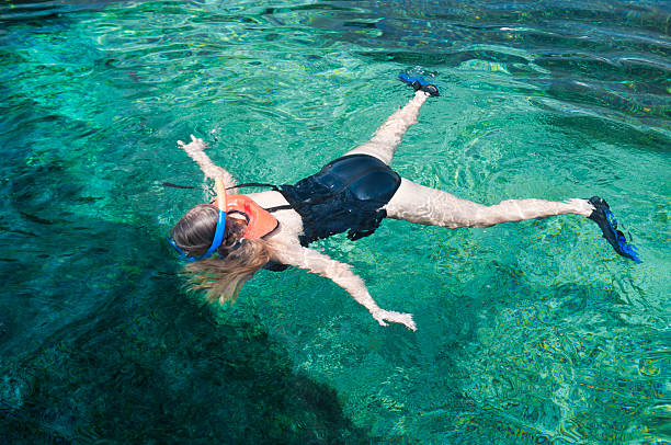 istock Young Woman Snorkeling 183582043