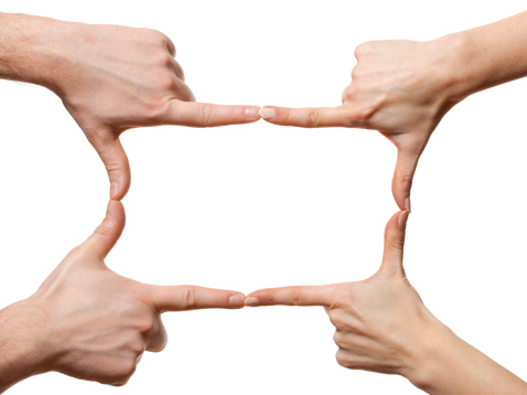 Multiple Hand Frame Hands Making Frame Stock Photo - Download Image Now - Border - Frame ...