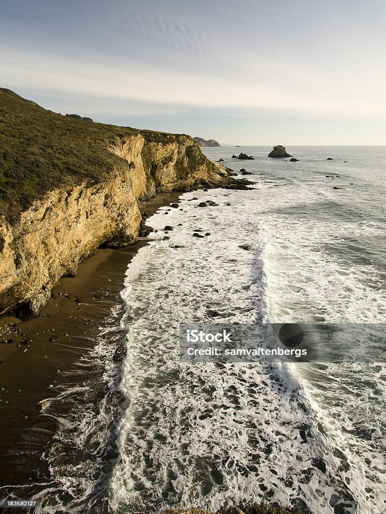 Point Reyes National Seashore The view south along the coast from Arch Rock in Point Reyes National Seashore. Beach Stock Photo