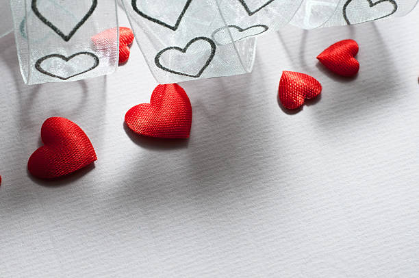istock hearts on ribbed paper and tulle 183582934