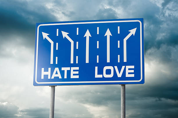Hate Love Road stock photo