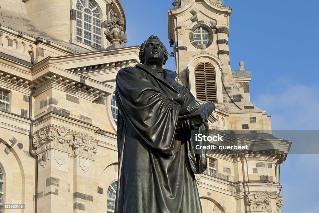 Martin Luther-statue in Dresden - Lizenzfrei Alte Geschichte Stock-Foto