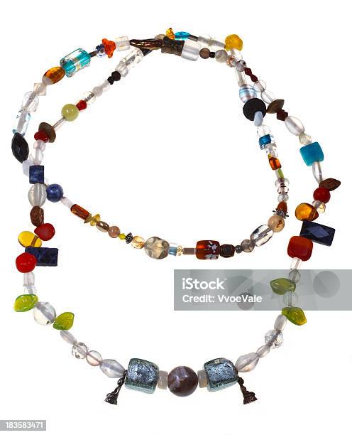 Necklace From Mineral And Figurines Of Buddha Stock Photo - Download Image Now - Bead, String, Amethyst