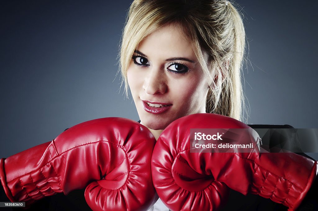 Forte Mulher de Negócios - Royalty-free Luva de Boxe Foto de stock