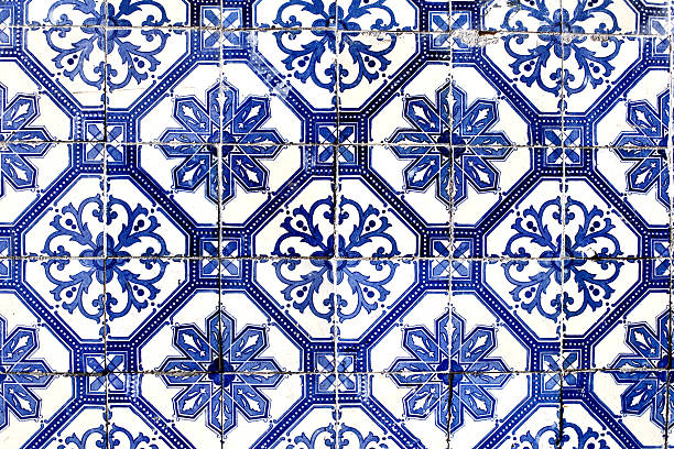 old Lisbon tiles , azulejos "old azulejos , typical ancient portuguese tiles useful as a background" portuguese culture photos stock pictures, royalty-free photos & images