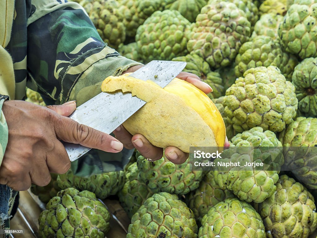 peeling des mains à la mangue et au fruit - Photo de Acier libre de droits