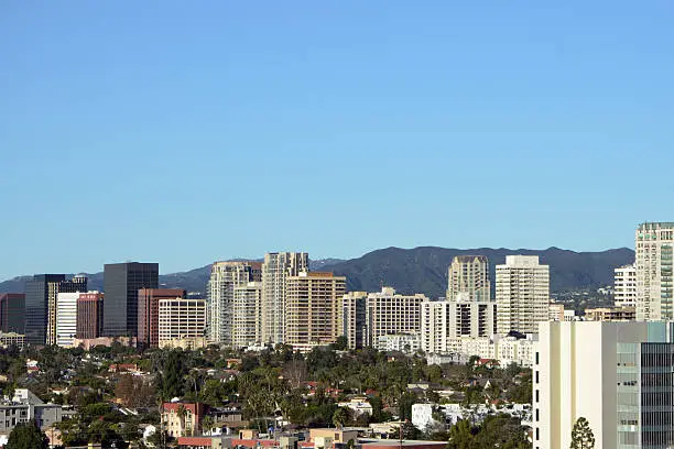 "Looking out at Westwood, CA in Los Angeles and the Santa Monica Mountains.  See also"