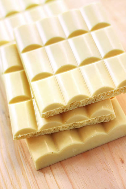 istock White chocolate on wooden background 183585782