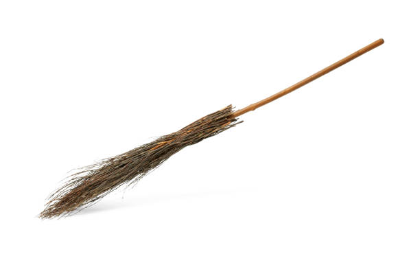 istock Old broom with wooden handle isolated on white 1835862370