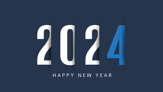 2024 Happy New Year card. 4k