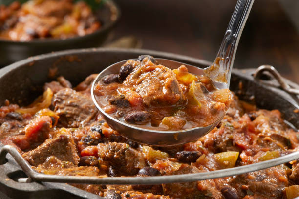 Steak Chili with Black Beans and Onions