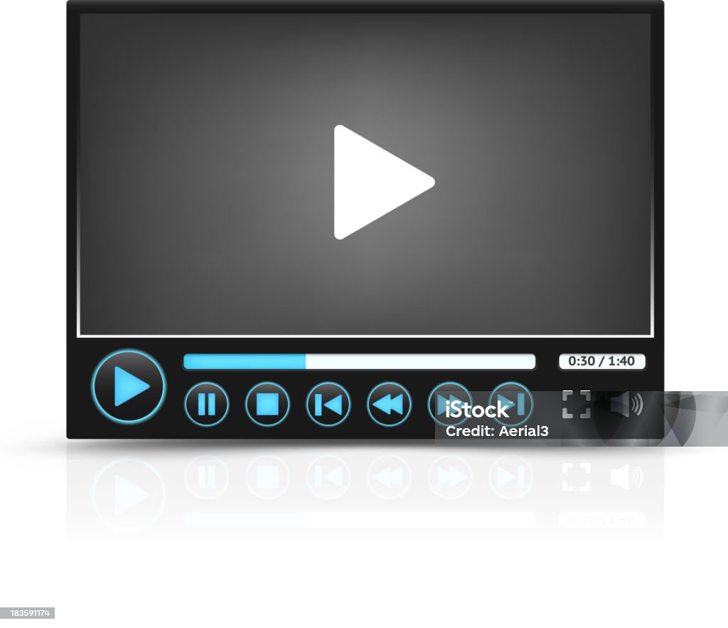 Abstract Video Player Interface Black Vector Video Player Interface Stock Illustration - Download Image ...