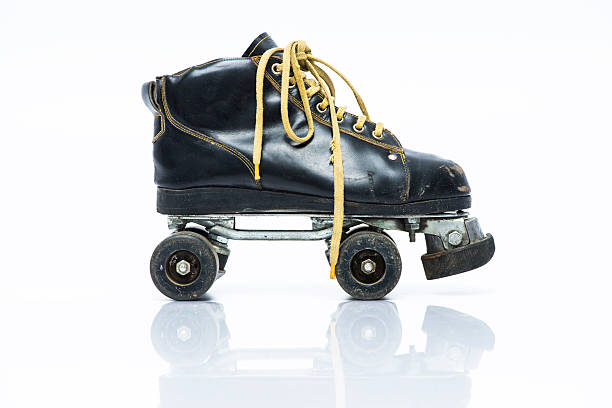 Vintage rolling skate stock photo