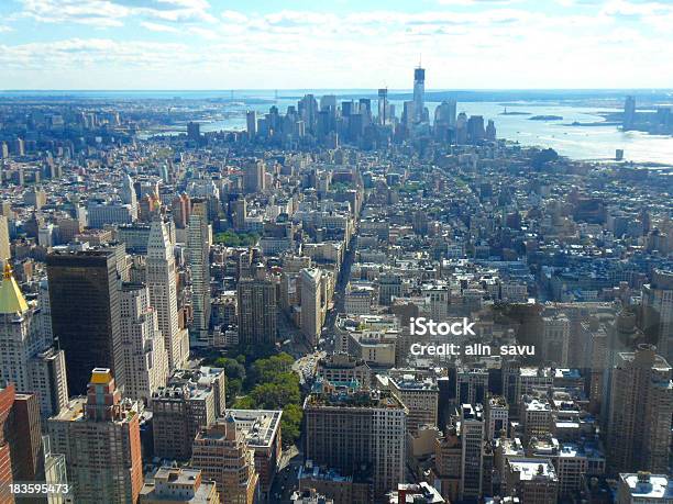 New York Aerial Skyline Stock Photo - Download Image Now - Aerial View, Architecture, Building Exterior