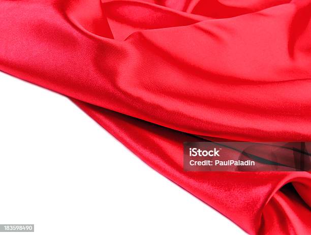 Tecido De Seda Vermelho - Fotografias de stock e mais imagens de Abstrato - Abstrato, Cetim, Cor Saturada