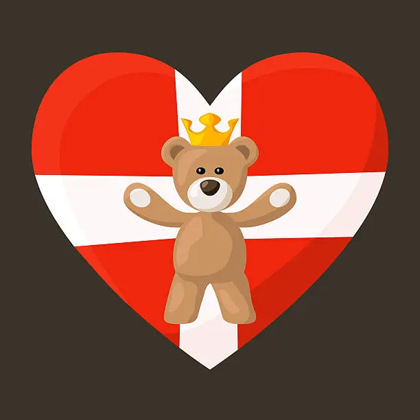 Vector illustration of Danish Royal Teddy Bear