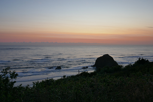 The Oregon coastline offers great views to spectacular sunsets over the Pacific Ocean