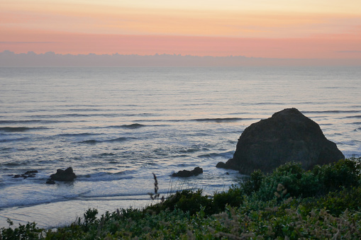The Oregon coastline offers great views to spectacular sunsets over the Pacific Ocean