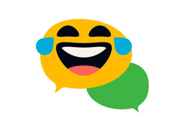 Vector illustration of Emoticon on speech bubble