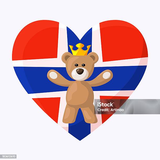 Норвежский Royal Плюшевый Мишка — стоковая векторная графика и другие изображения на тему Векторная графика - Векторная графика, Географические объекты, Детство
