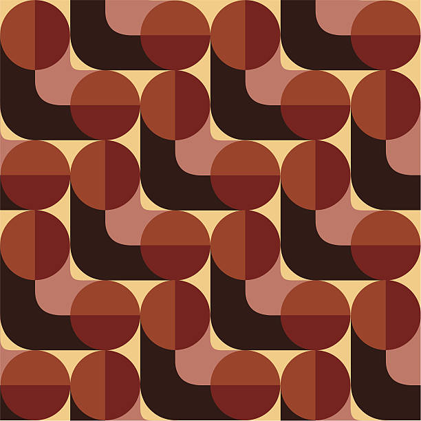 retro-stil nahtlose muster in op-art - pattern circle backgrounds retro revival stock-grafiken, -clipart, -cartoons und -symbole