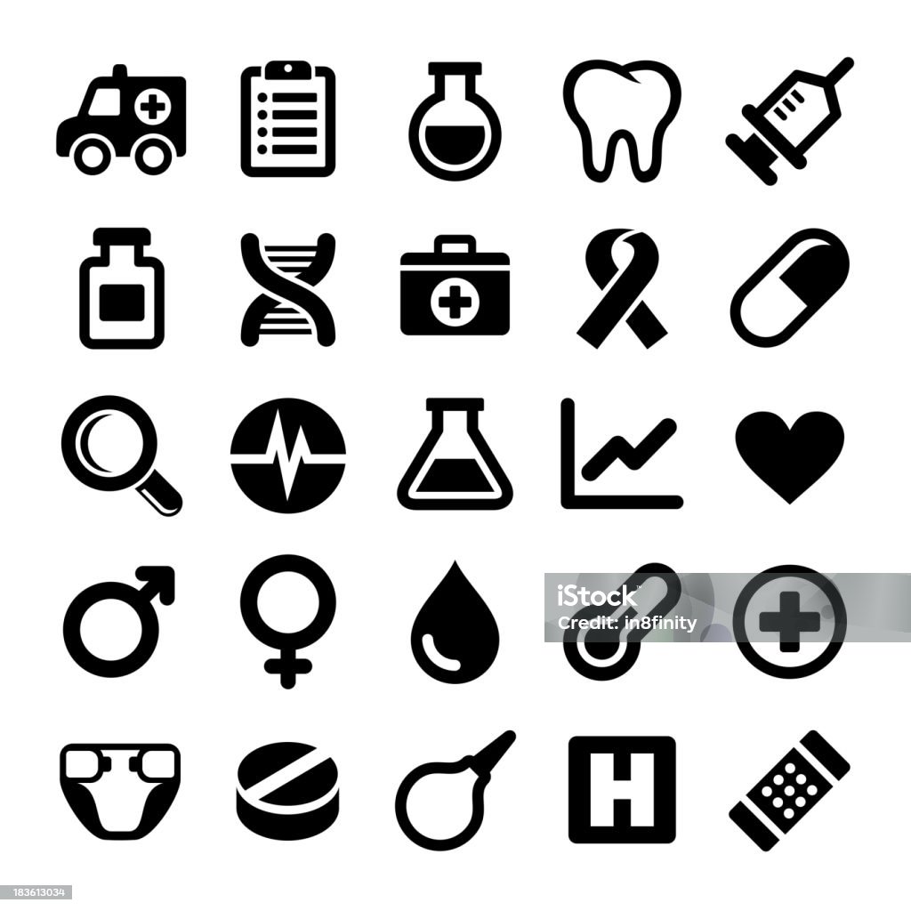 Conjunto de iconos médica - arte vectorial de ADN libre de derechos