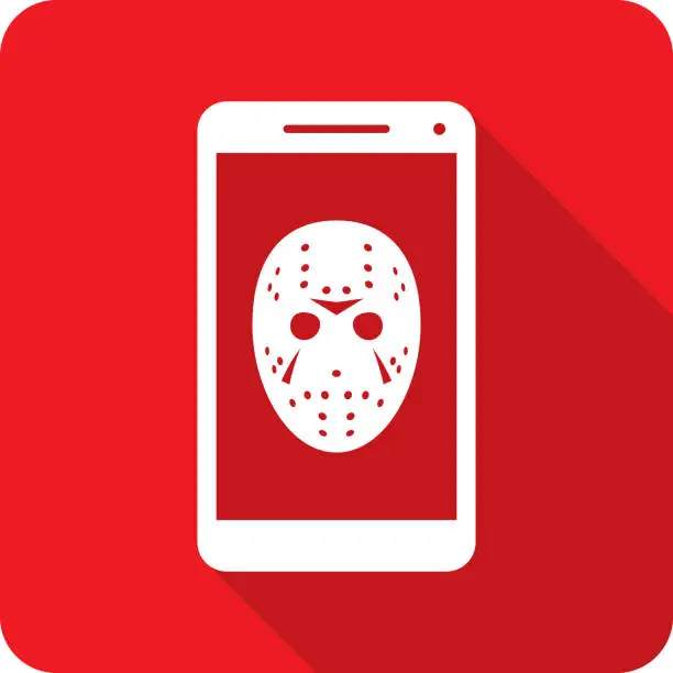 Vector illustration of Hockey Mask Smartphone Icon Silhouette