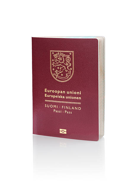 istock Red leather passport from Finland 183616707