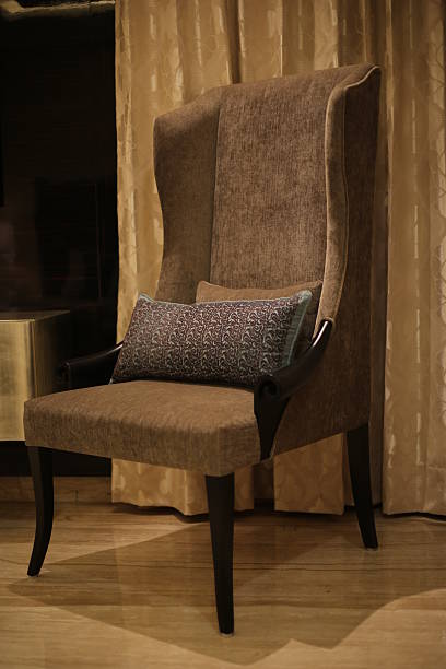 istock Classic Brown leather armchair 183617554