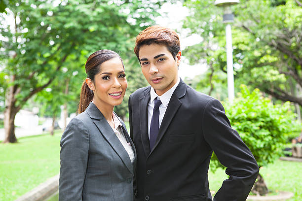 istock Portrait young businesspeople outdoor 183620437
