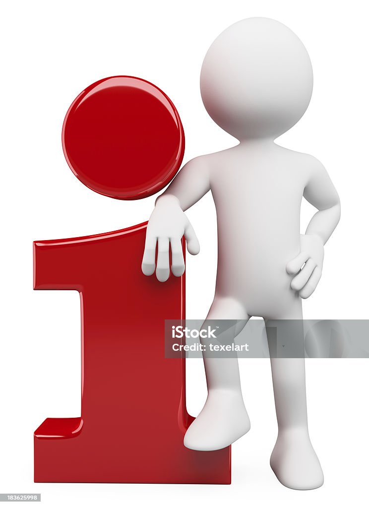 3 D bianco persone.  Icona Info - Foto stock royalty-free di Adulto