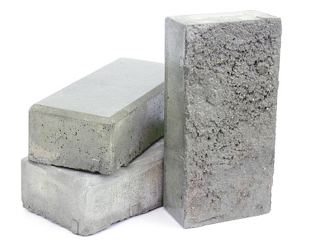 blocos de concreto - brick single object solid construction material imagens e fotografias de stock