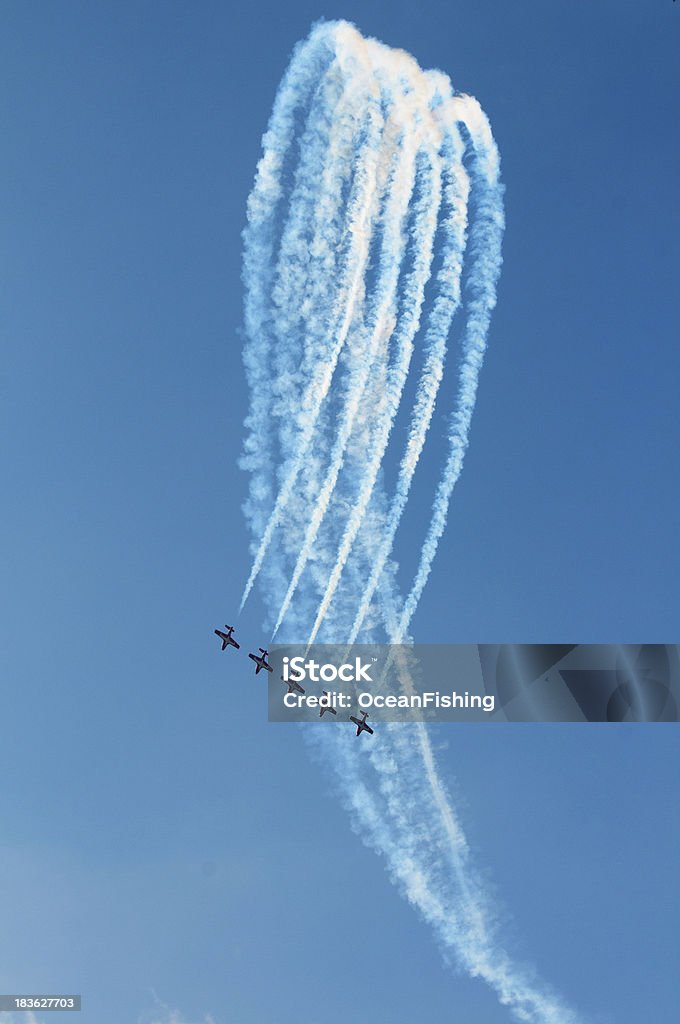 The Canadian Snowbirds demo team in flight - Stock Image Airshow Stock Photo
