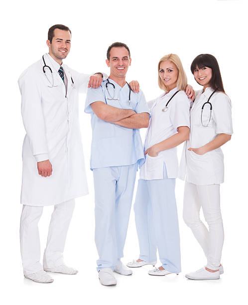 istock Group Of Doctors Standing In Row 183630697