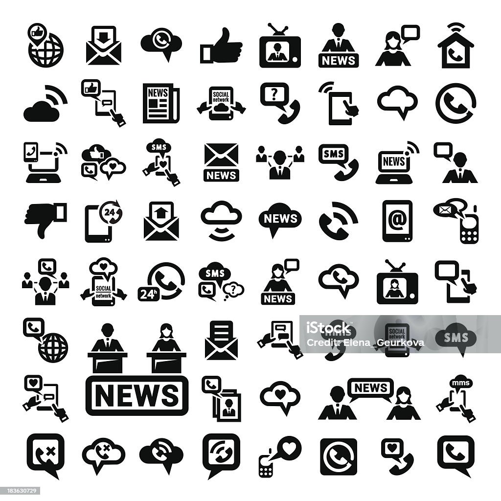 big communication icons set 64 Elegant Communication Icons Set for web and mobile. Abstract stock vector