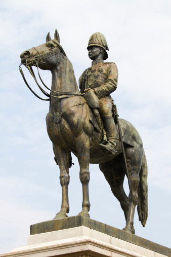 Statue of King Chulalongkorn King Rama and monumental equestrian statue.
