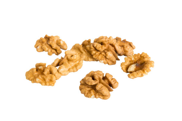 istock pile Walnut kernel isolated on white background, top view. Flat lay Healthy food concept 1836316927
