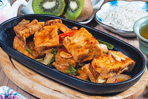 Hotplate  tofu with scallion - A Popular Taiwan food