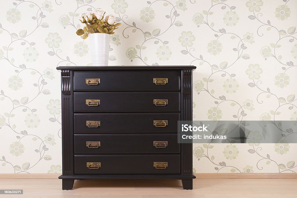 Bedroom wall with classic furniture and roses Bedroom Stock Photo