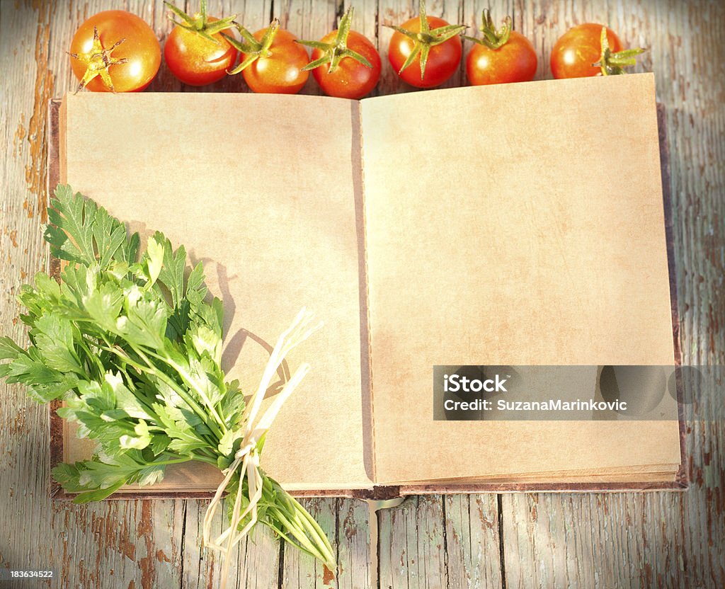 scrapbook with vegetables Cherry Tomato Stock Photo