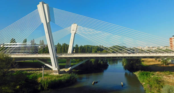 istock Modern impressive design of cable-stayed bridge in Barcelona 1836349841
