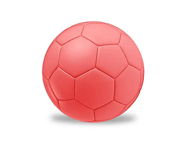 Isolated red and white football ball
