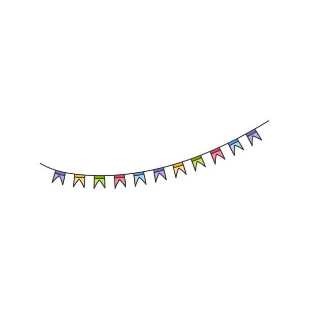 istock Colorful party flags decorated at parties, gatherings, celebrations. 1836408203