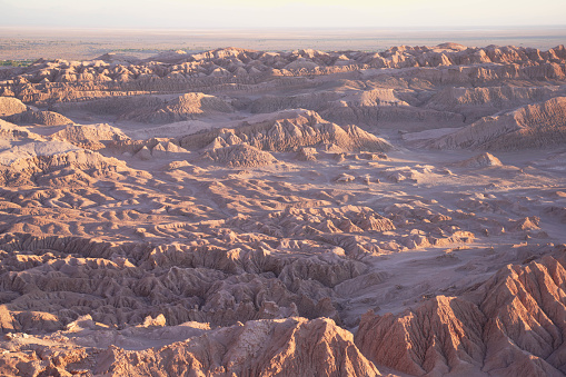 Rock formations in the Moon Valley in Atacama