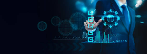 istock Businessman check s the network of online businesses through a virtual interface, emphasizing the concept of networking and communication technology. 1836435490