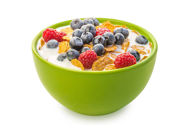 istock Bowl of cereals with blueberries and raspberries 183643723