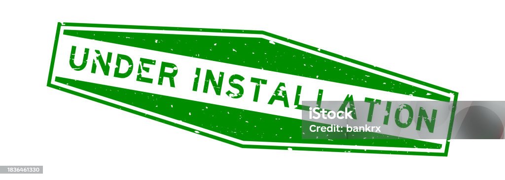 Grunge Green Under Installation Word Hexagon Rubber Seal Stamp On White ...