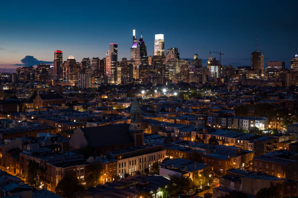 istock Downtown Philadelphia Skyline at Twilight - Drone Shot 1836542287