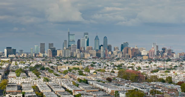 istock Downtown Philadelphia on an Overcast Day in Fall - Aerial Shot 1836542811